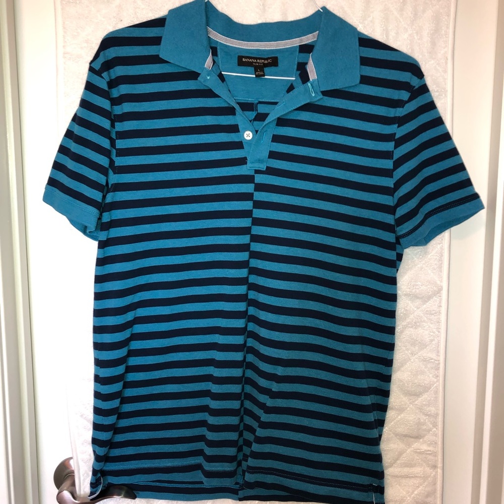 Banana Republic Striped Polo. Sz L